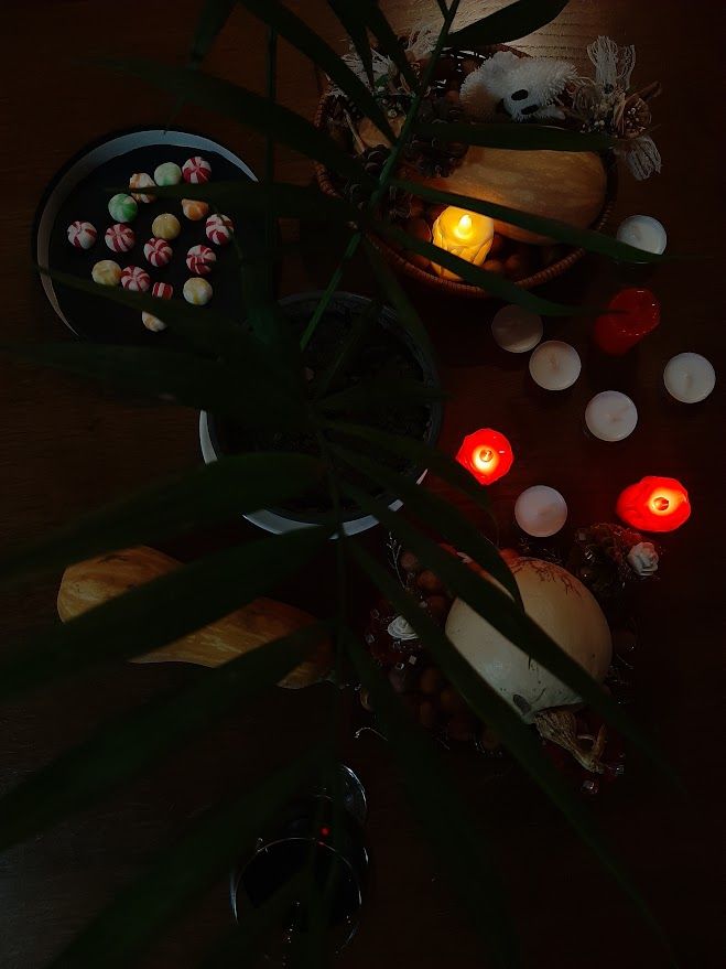 Halloween decoration, pumpkin, candles